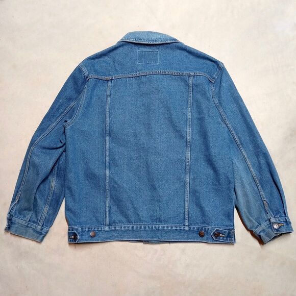 C.E. Schmidt Workwear Jacket Mens 2XL Distressed Blue Denim Jean Trucker Button - Picture 7 of 10